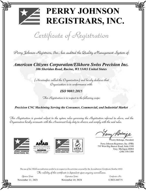 American Citizens ISO Certificate