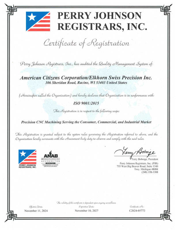 American Citizens ISO Certificate